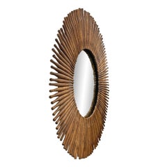 Round Mirror Made from Commercial Thread Spindles