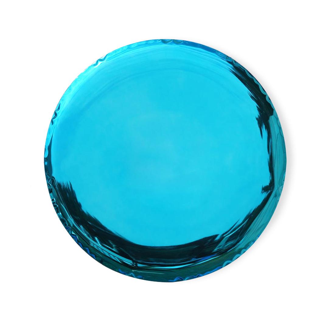 Round Mirror 'OKO 150', in Stainless Steel by Zieta, Emerald In New Condition For Sale In Paris, FR