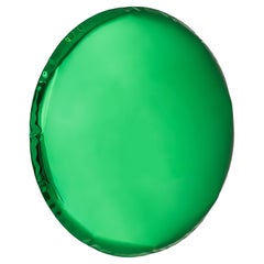 Runder Spiegel ''OKO 150'' aus Edelstahl von Zieta, Smaragd