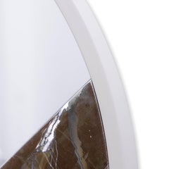 Round Mirror, Valentine Red Marble, Handmade in Italy