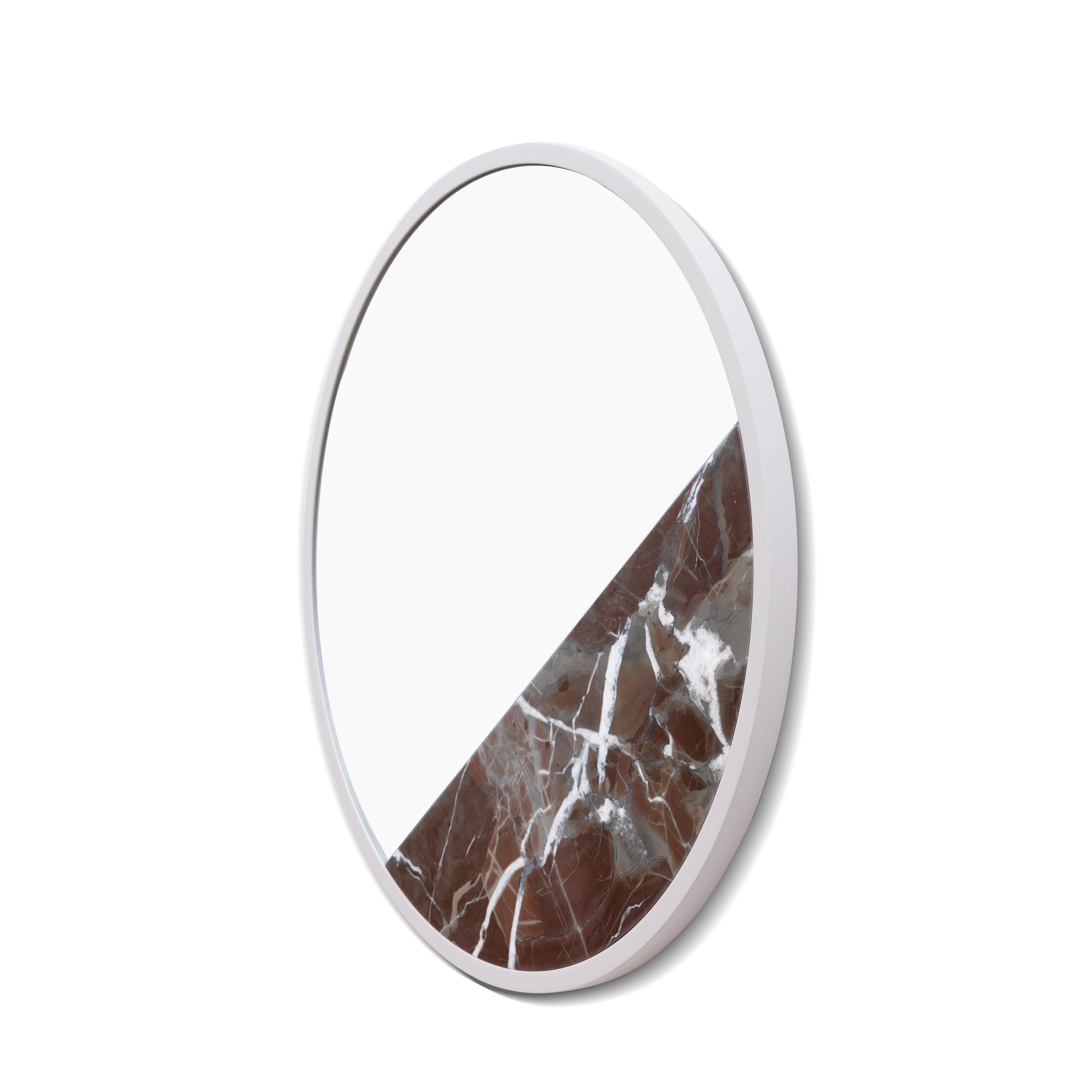 italien Miroir rond Valentine, fabriqué à la main en Italie en vente