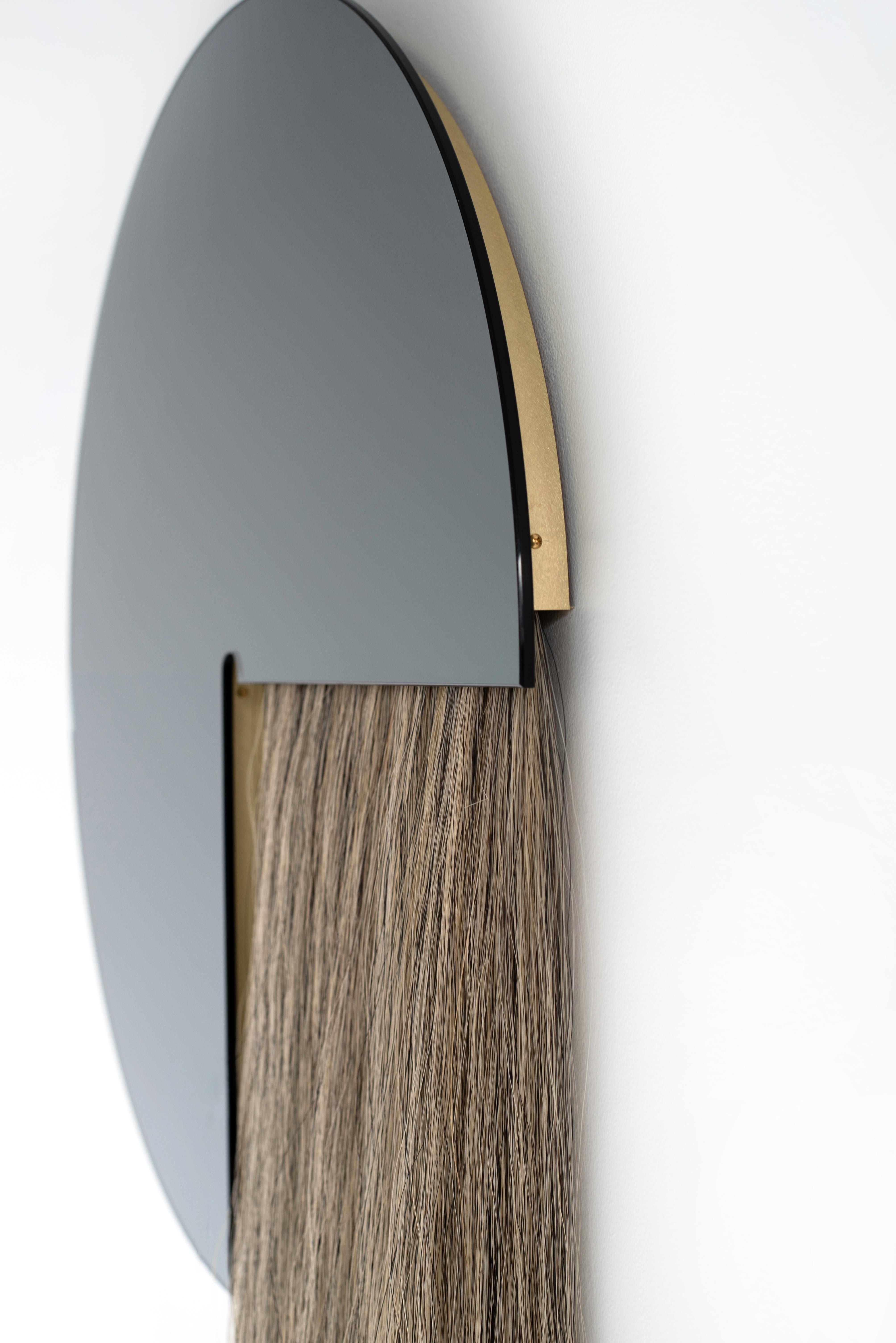 Round Mirror with Black Mongolian Horsehair, Aries by Ben and Aja Blanc 1