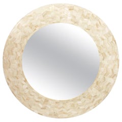 Round Mirror With Bone Marquetry, Radiance Mirror