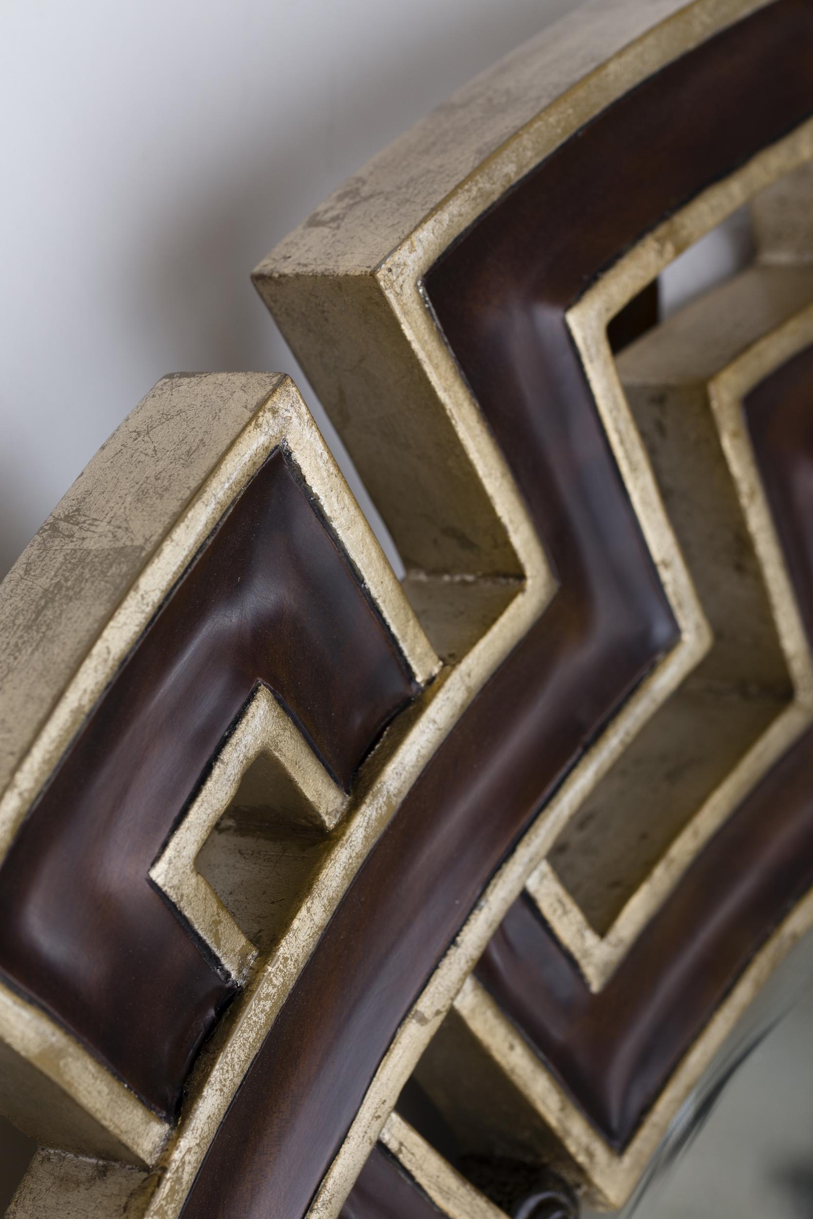 Indonesian Round mirror with double Greek key frame, Christopher Guy, Singapore, circa 1990 For Sale