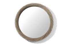 Mooda Round Mirror 30 / Oxidized Maple Wood, Clear Mirror by INDO-