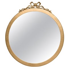 Round Mirror with Gold Leaf