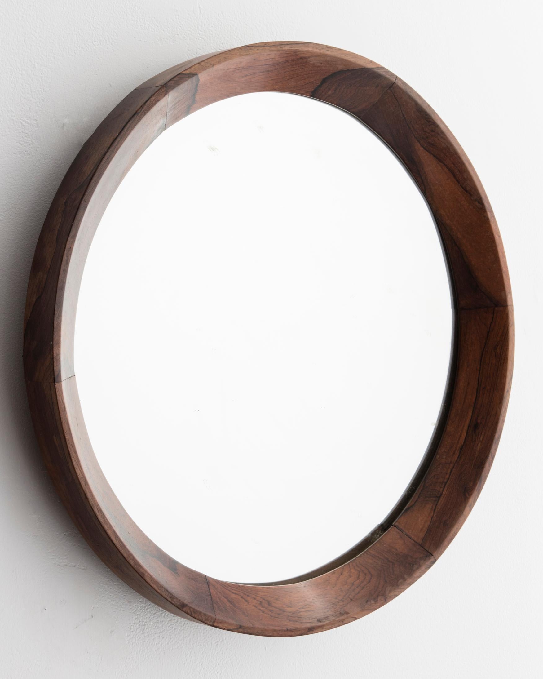 Round mirror with rosewood frame, Brazil, 1960s.
 