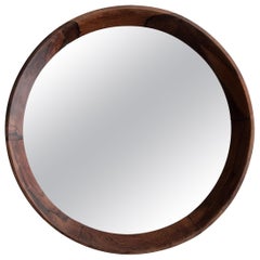 Round Mirror with Rosewood Frame, Brazil, 1960s
