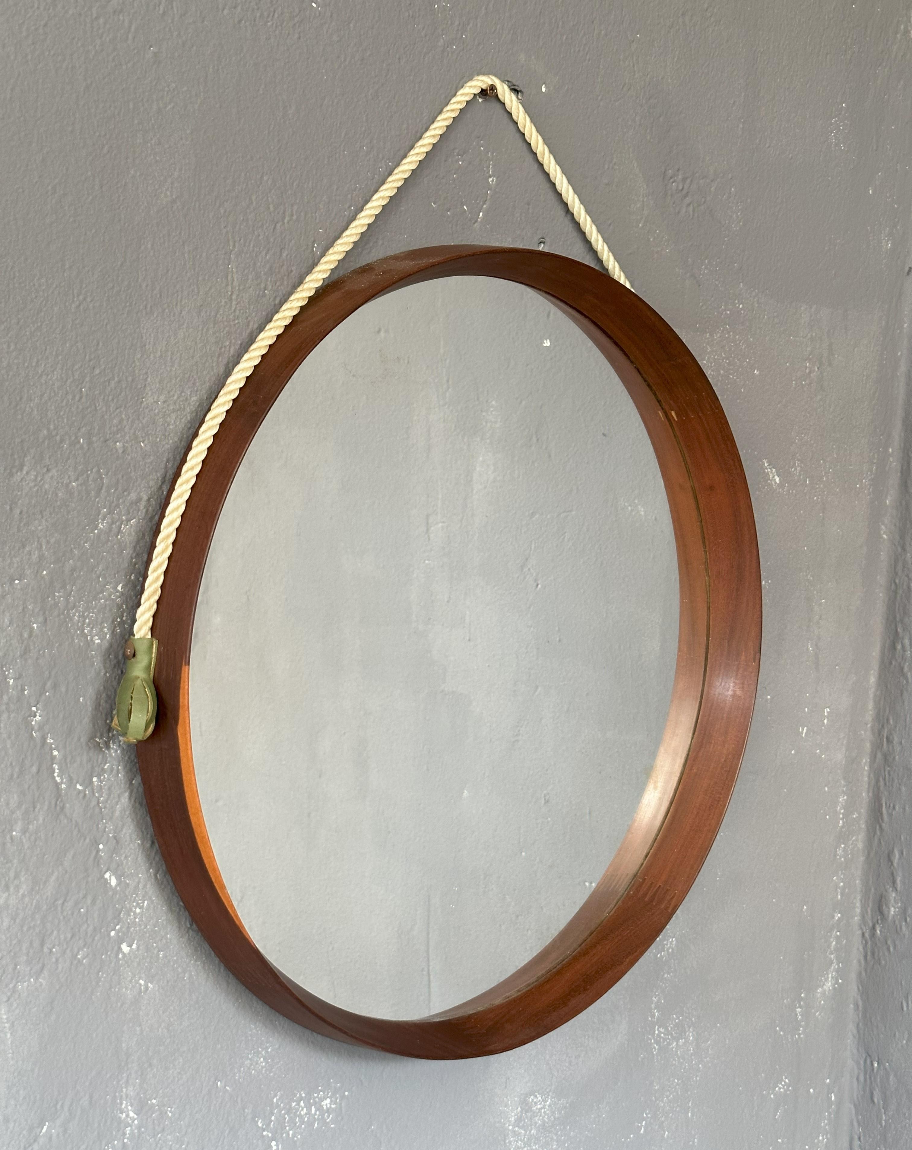 miroir rond corde