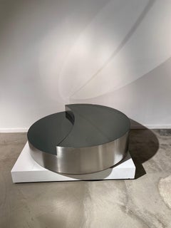 Round Mirrored Coffee Table, 1970's