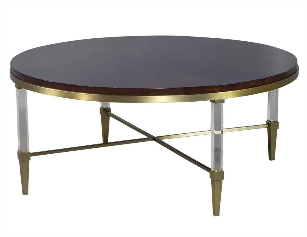 brass and acrylic coffee table