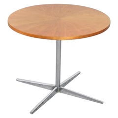 Round Modern German Walnut Side Table by Wilhelm Renz, 1960s