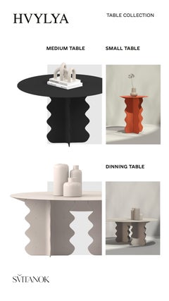 Round Modern Metal Coffee Table with Contemporary Metal Birds Silhouette Decor