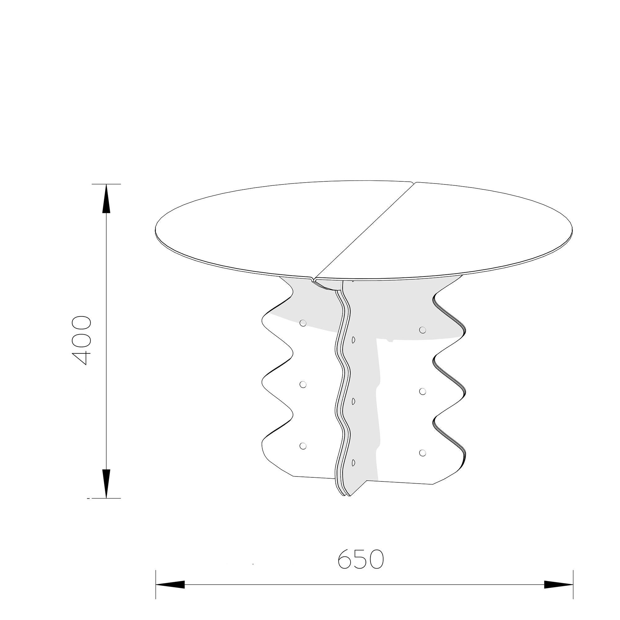 Runder moderner Metall-Couchtisch mit Contemporary Metall Vögel Silhouette Dekor (Ukrainisch) im Angebot