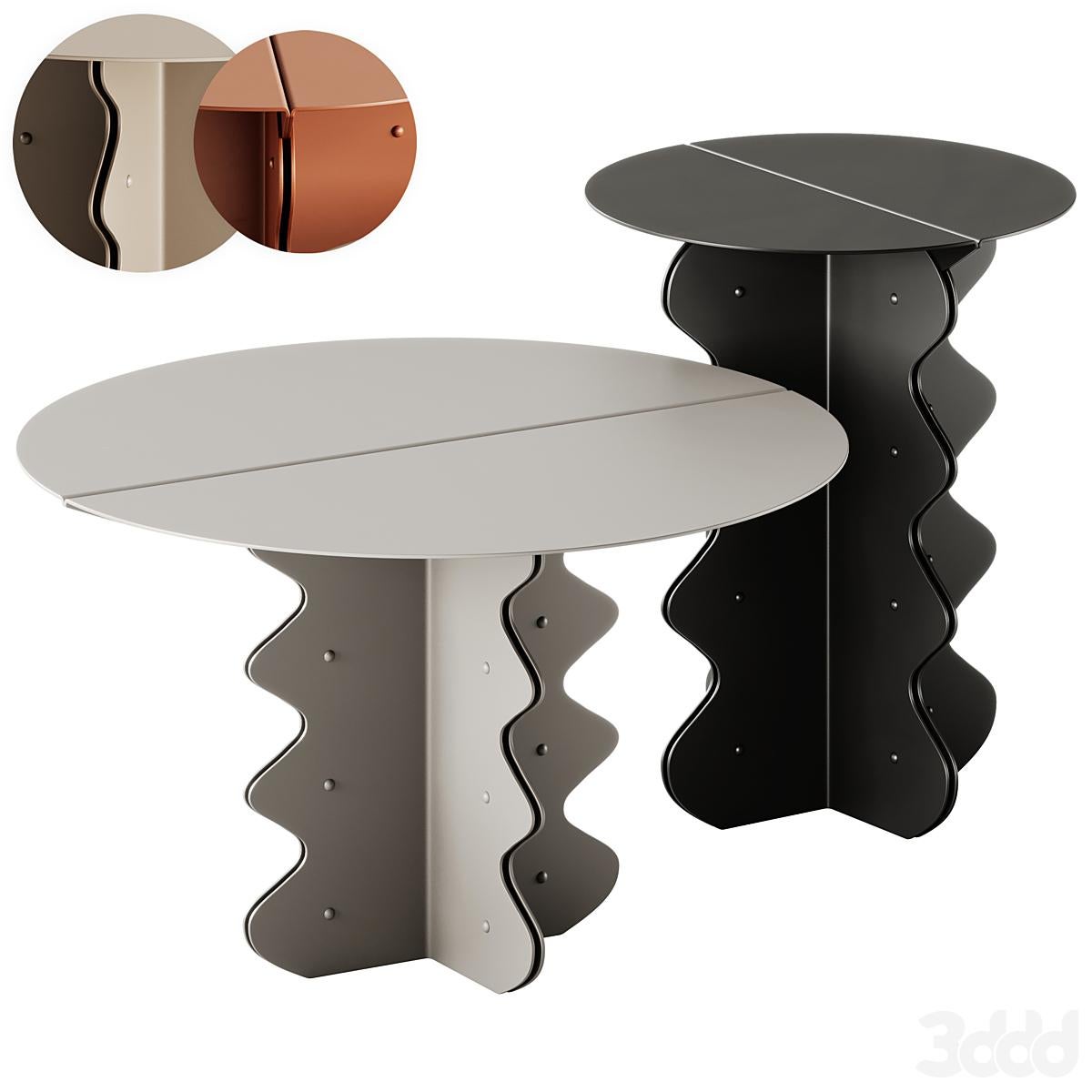 Runder moderner Metall-Couchtisch mit Contemporary Metall Vögel Silhouette Dekor im Zustand „Neu“ im Angebot in Vilnius, LT