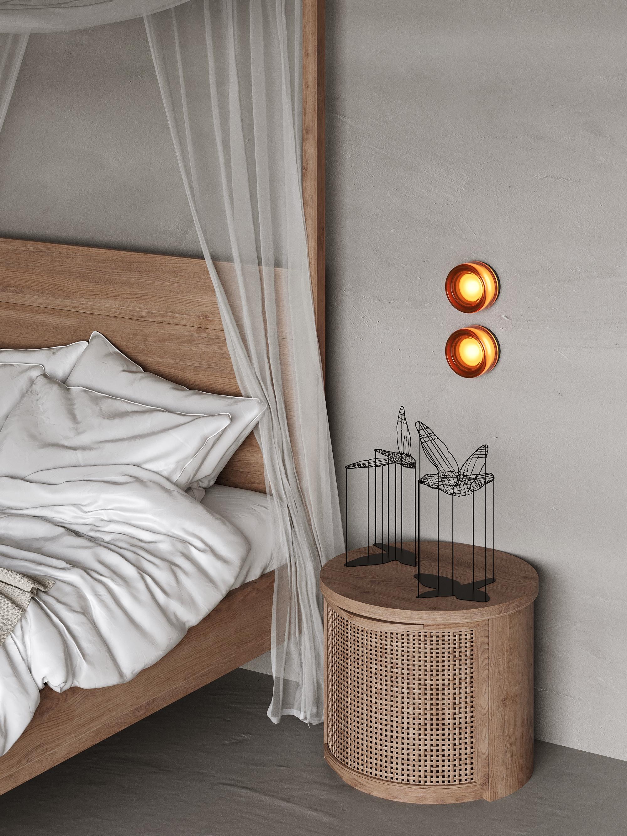 Runder moderner Metall-Couchtisch mit Contemporary Metall Vögel Silhouette Dekor im Angebot 1