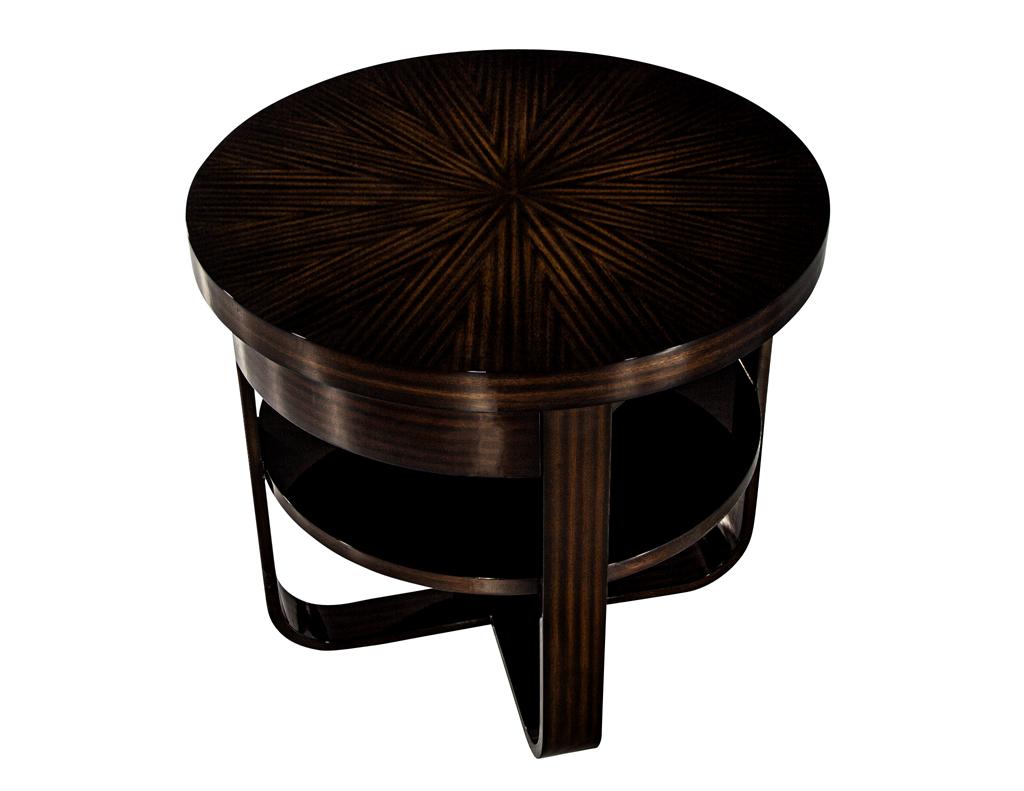 Round Modern Side Table Art Deco Inspired For Sale 4