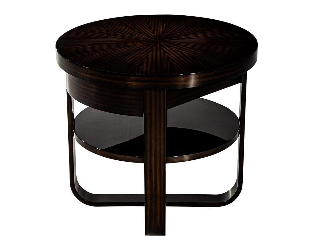Round Modern Side Table Art Deco Inspired For Sale 1