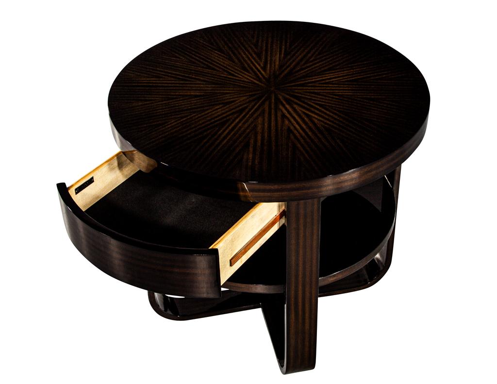 Round Modern Side Table Art Deco Inspired For Sale 3