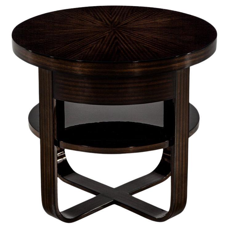 Round Modern Side Table Art Deco Inspired For Sale