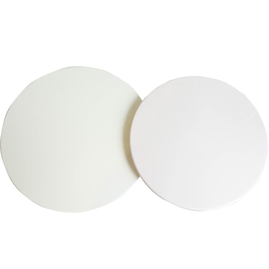 American Round Modern Side Tables, Pair For Sale