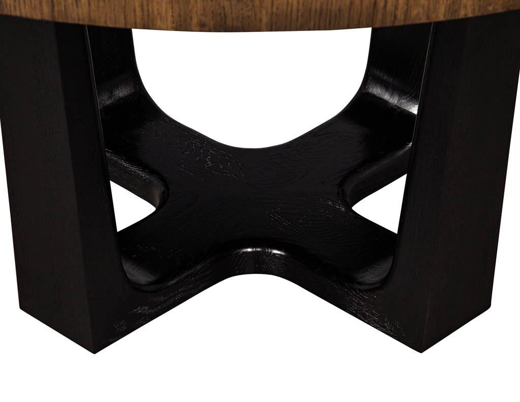 Round Modern Walnut Dining Table with Sunburst Top by Carrocel 3