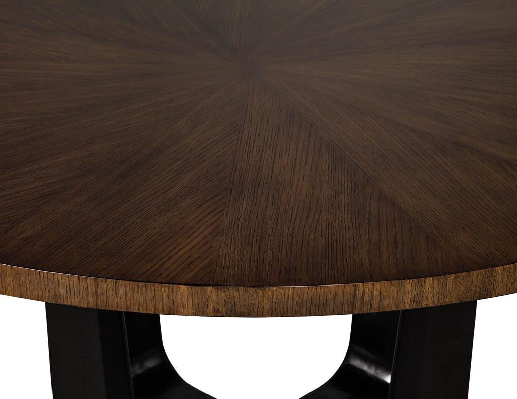 Round Modern Walnut Dining Table with Sunburst Top by Carrocel 4