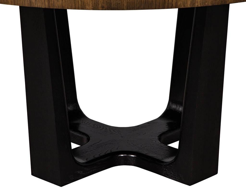 Round Modern Walnut Dining Table with Sunburst Top by Carrocel 1