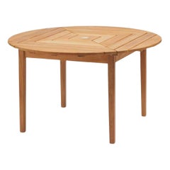 Round Mogens Holmriis Outdoor 'Drachmann 126' Teak Table for FH Outdoor