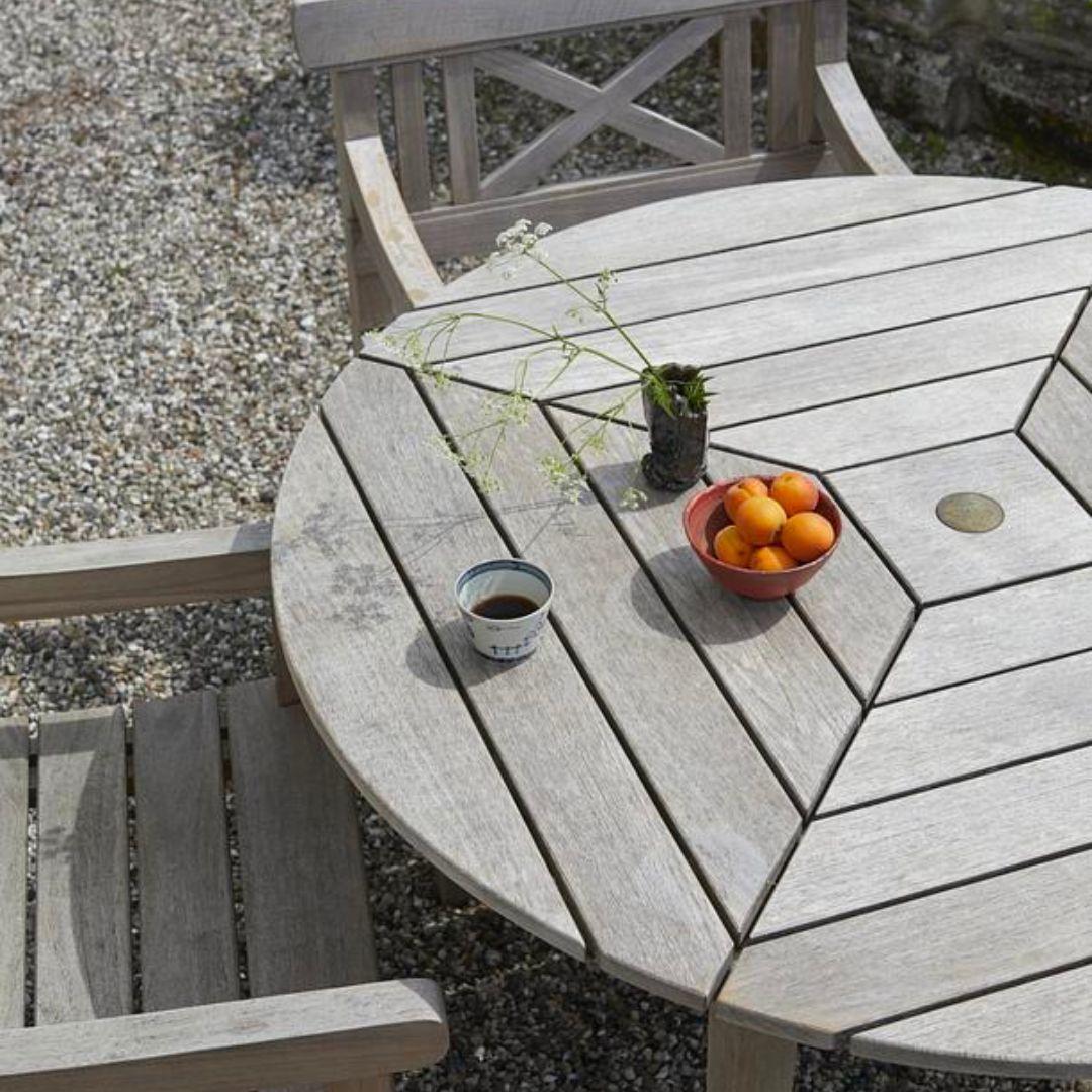 Danish Round Mogens Holmriis Outdoor 'Drachmann 126' Teak Table for Skagerak For Sale