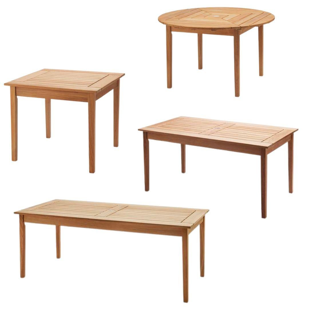 Contemporary Round Mogens Holmriis Outdoor 'Drachmann 126' Teak Table for Skagerak For Sale