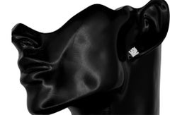 Round moissanite chevron earrings studs in 14k gold