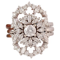 Runder Moissanit-Verlobungsring mit Diamant-Ring mit Rind Guard von Harper & Charlotte