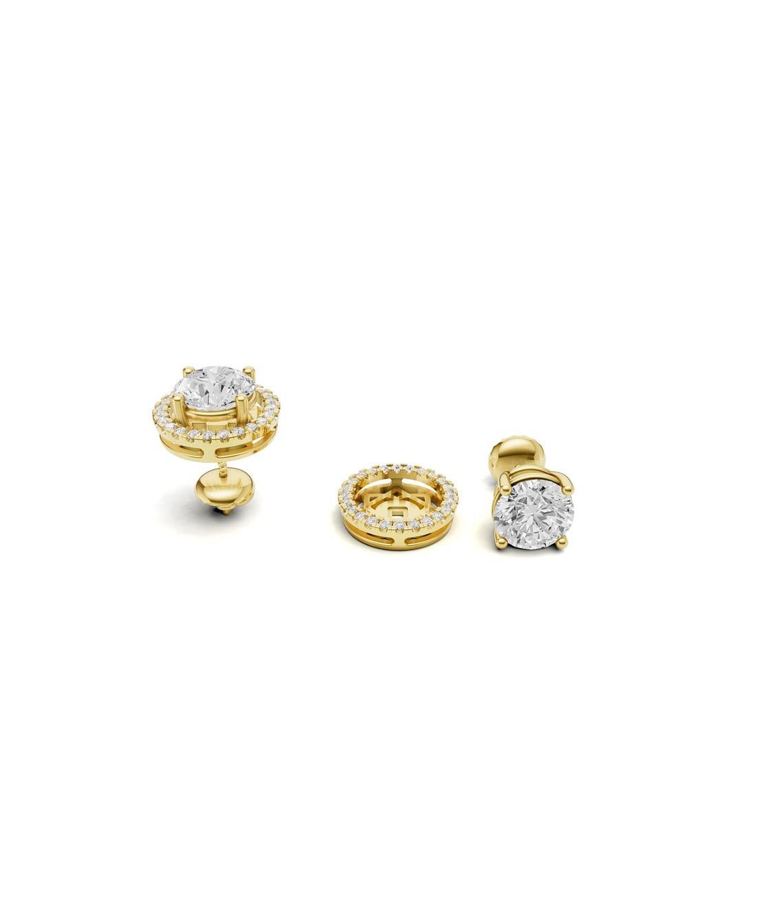 Donna Orecchini a cerchio in moissanite con perno in oro 14k in vendita