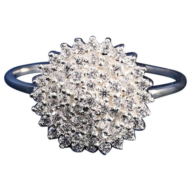 Round Moissanite Ring For Her 925 Sterling Silver Promise Ring Anniversary Gift