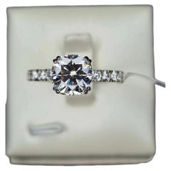 Runder Moissanit Solitaire Ring Band 925 Silber Damenring.