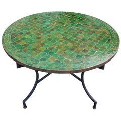 48" Tamegrout Green Moroccan Mosaic Table, Choose Your Height