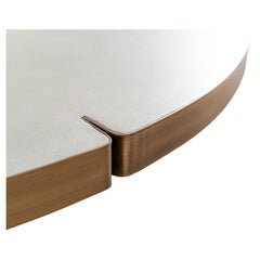 Round Mortex Table with Brass RIng and Signature Detail