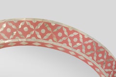 Round Mother of Pearl Mirror in Pink