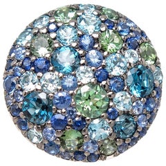 Round Multi-Color Ring 18 Karat