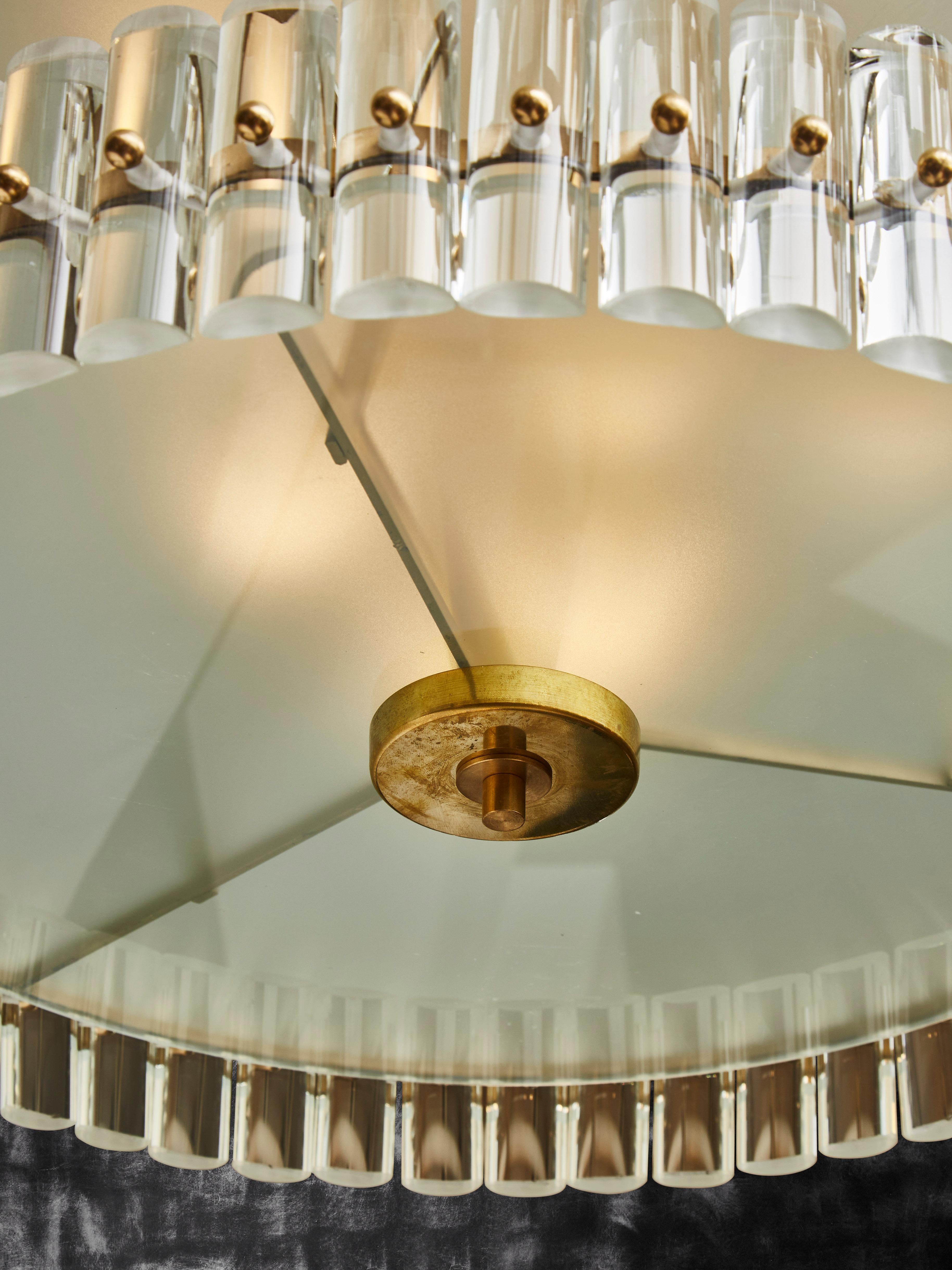 Modern Round Multi Layers Glass Chandelier For Sale