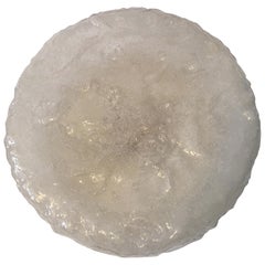 Round Murano Ice Glass Flush Mount from the 1960s