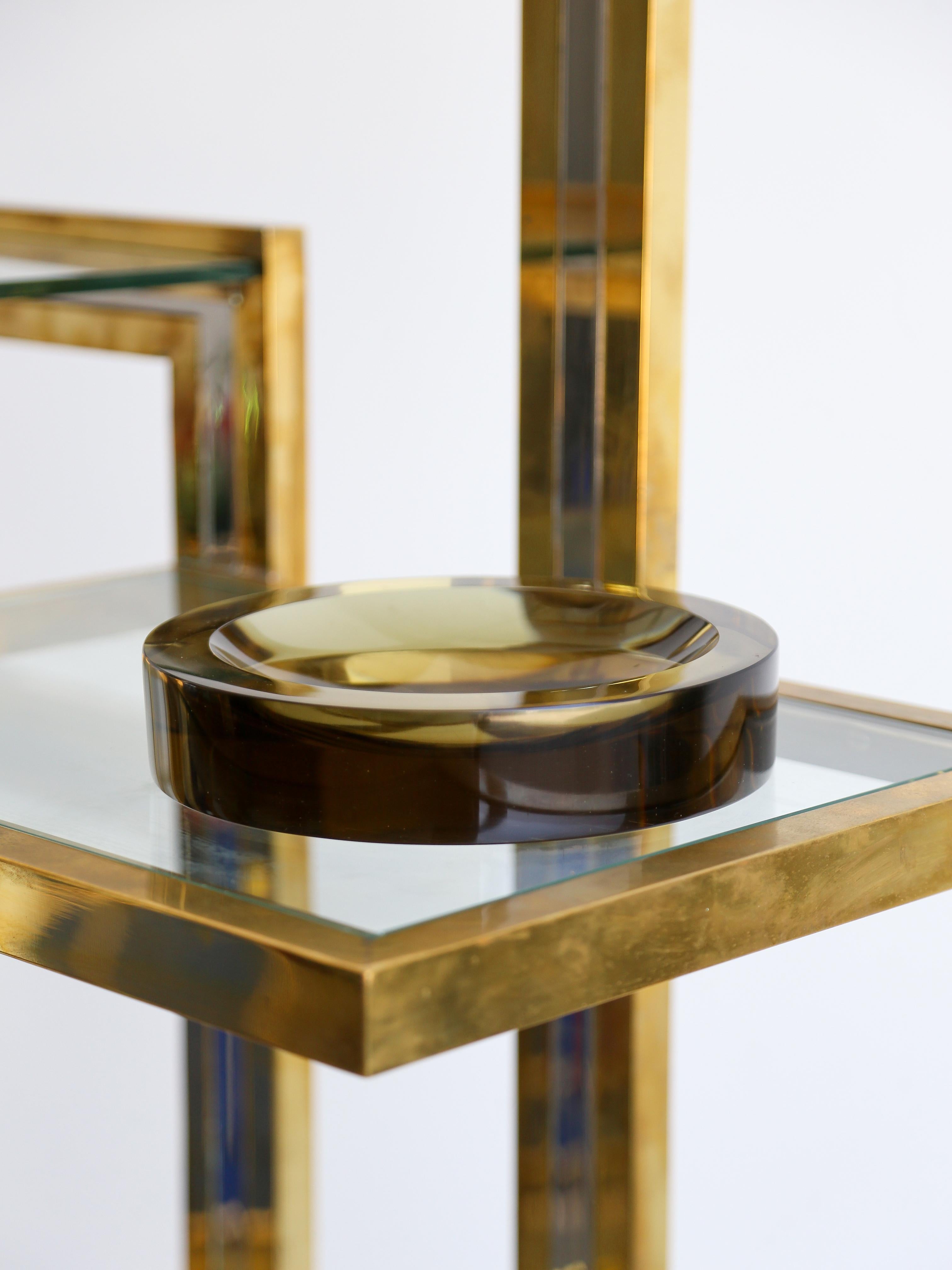 Hand-Crafted Round Murano Sommerso Smoked Glass Ashtrays by V. Nason & Carlo for Mazzega