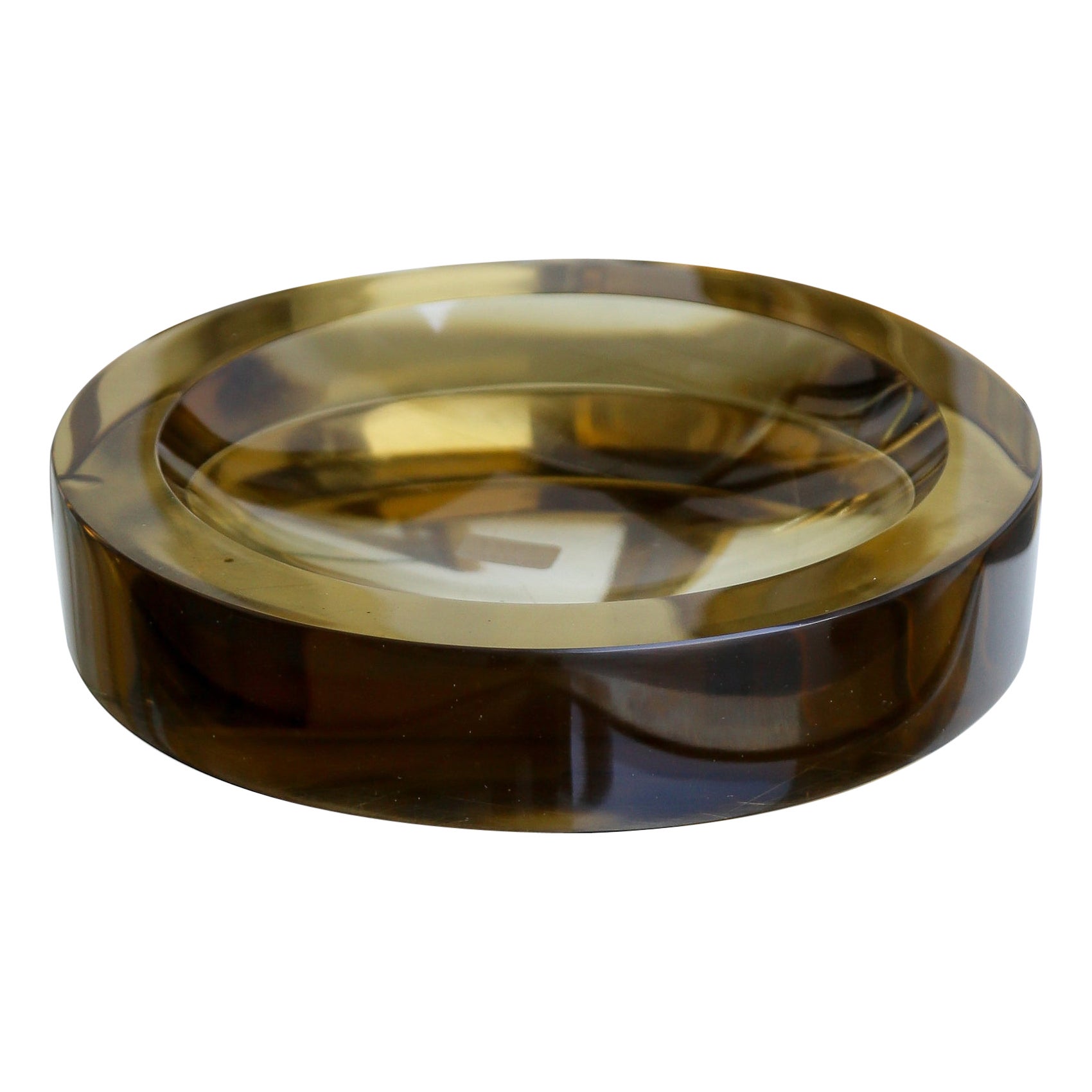 Round Murano Sommerso Smoked Glass Ashtrays by V. Nason 
Carlo for Mazzega