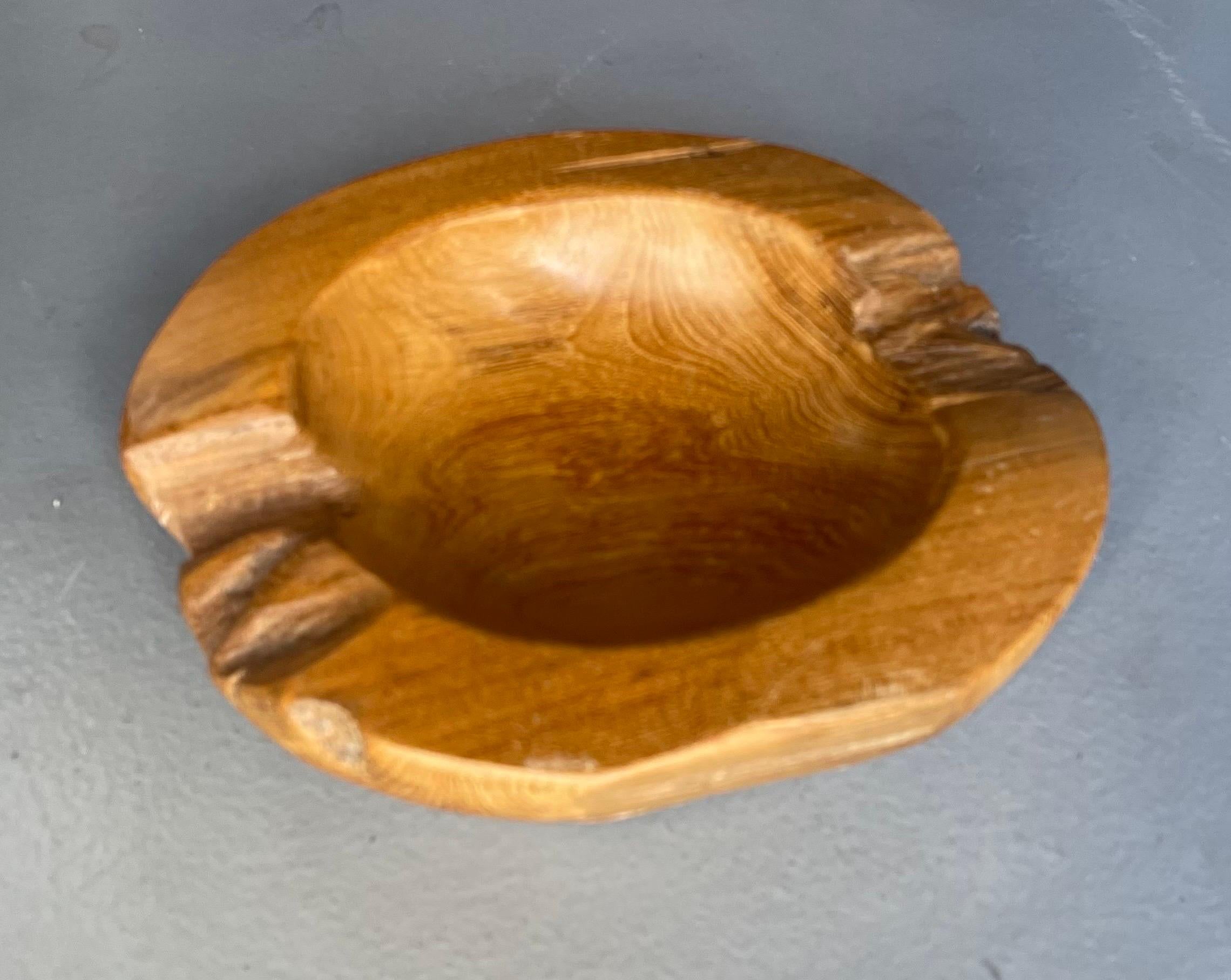 Thai Round Natural Freeform Teak Bowl For Sale