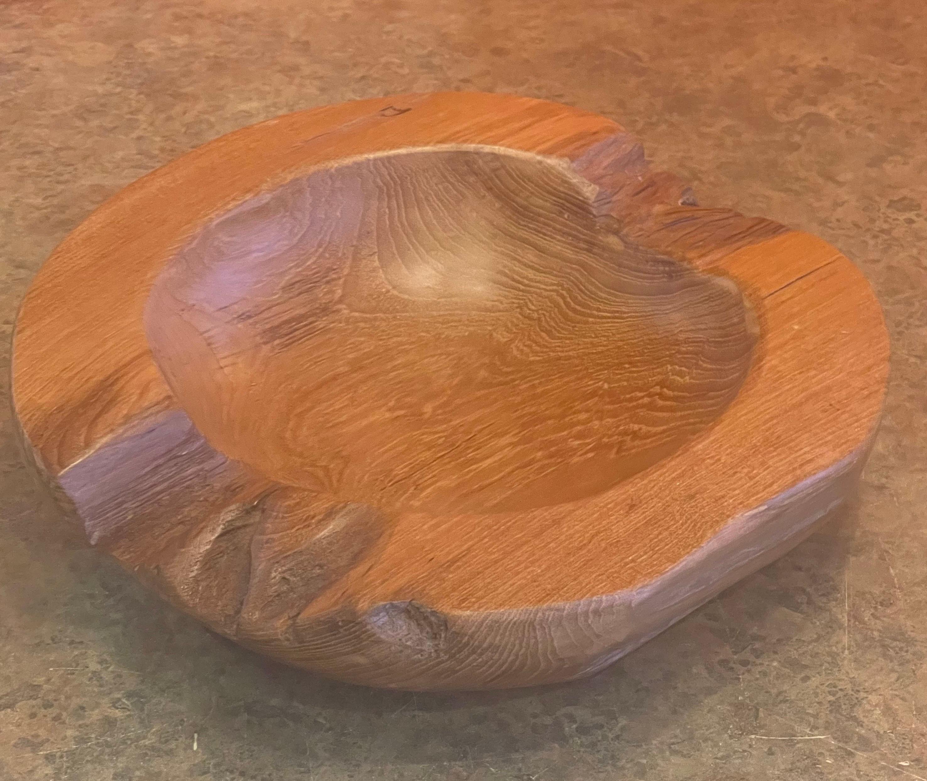 Round Natural Freeform Teak Bowl For Sale 1