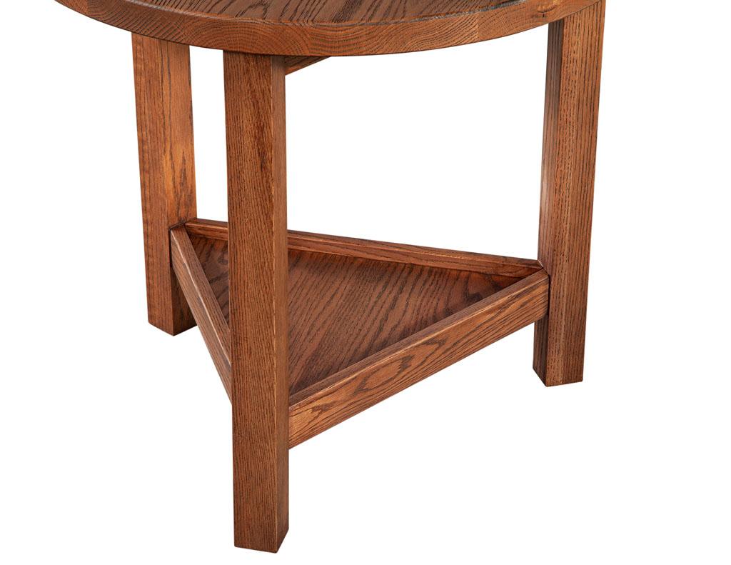 Modern Round Natural Oak Side Table by Ellen Degeneres Forge Side Table For Sale