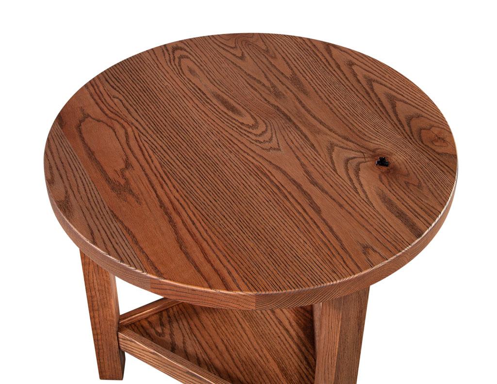 Round Natural Oak Side Table by Ellen Degeneres Forge Side Table In Excellent Condition For Sale In North York, ON