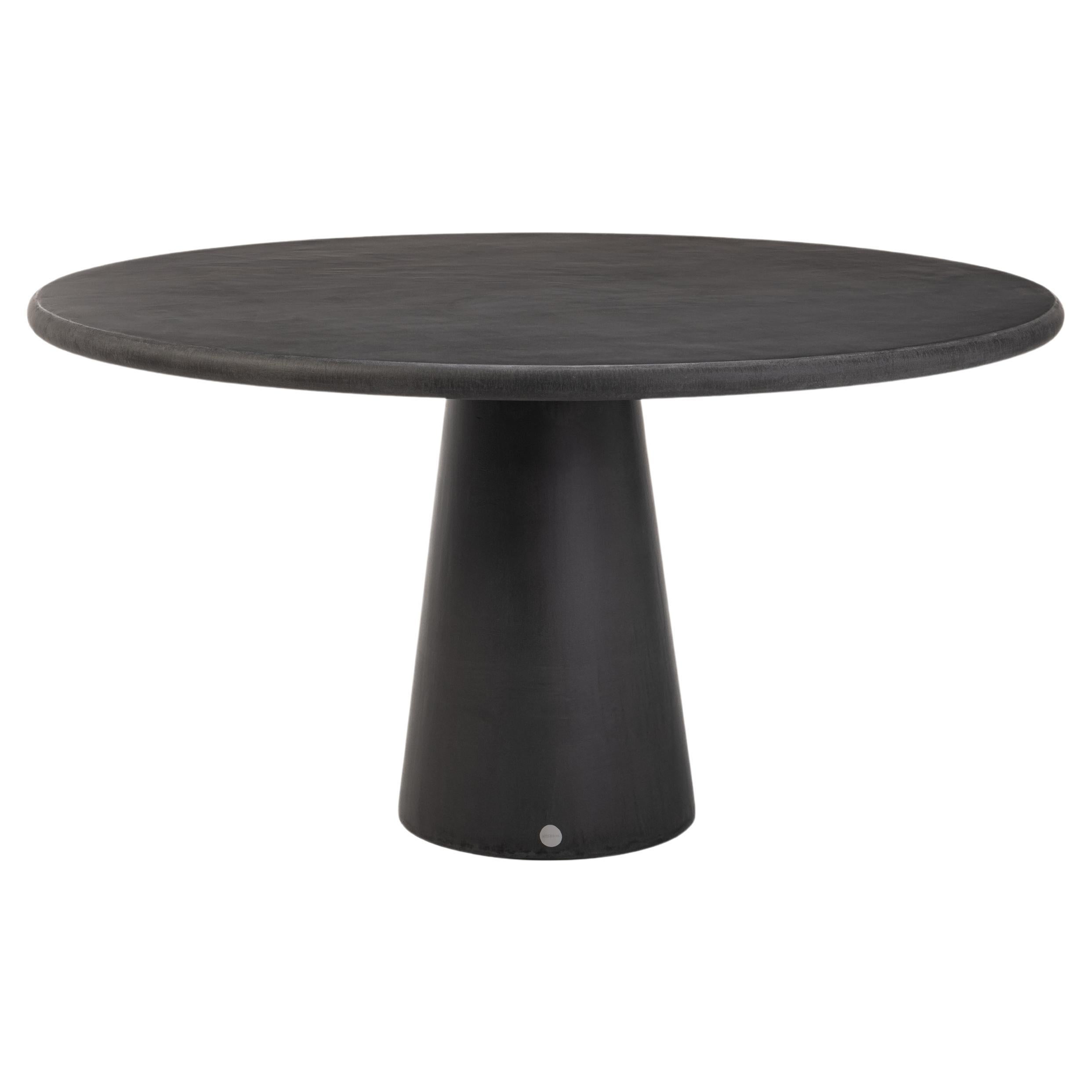 Round Natural Plaster Dining Table "Cone" 120 by Isabelle Beaumont