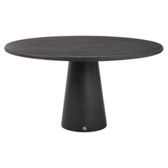 Retro Round Natural Plaster Dining Table "Cone" 140 by Isabelle Beaumont